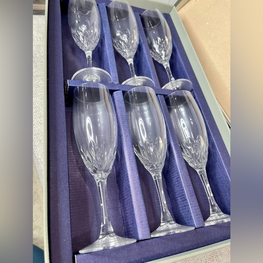 SIX Vicmonte J.G. Durand Crystal Champagne 62510 Arques France Box of 6 Vintage